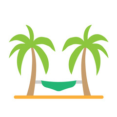 Palm Tree Swing Vector Flat Icon Design