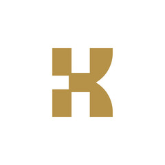 Geometric Gold:Bronze Letter K Logo