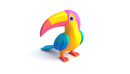 Fototapeta premium Cute isometric 3D of a Bright colors Hornbills