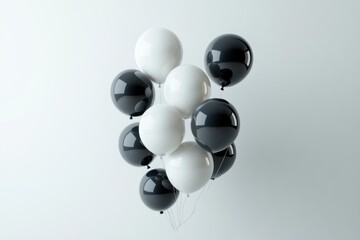Minimalist 3D balloons animation with clean white background and gentle shadows