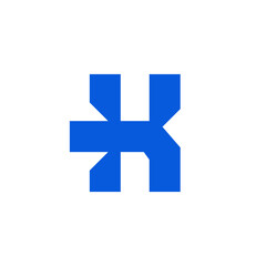 Obraz premium Abstract Blue Geometric K Logo