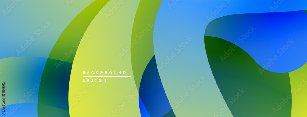 Poster abstract fluid shapes, vibrant colors blend. modern design, smooth gradients create dynamic composit