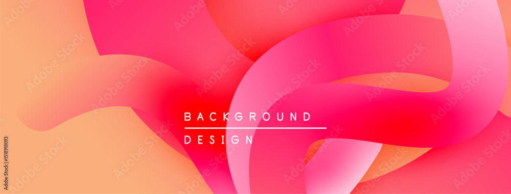Poster abstract fluid shapes, vibrant pinks, oranges create dynamic background. modern design, smooth gradi