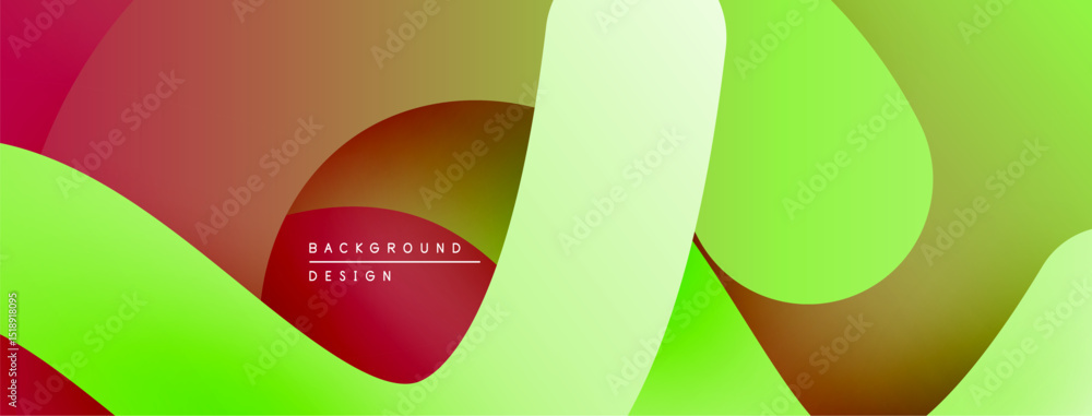 Poster Abstract colorful shapes overlap. Gradient hues create dynamic visual effect. Modern design for backgrounds, presentations.