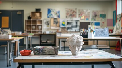 Art Classroom Still Life: Sculptures and Materials