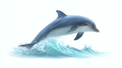 Dolphin Leaping Over Water Waves