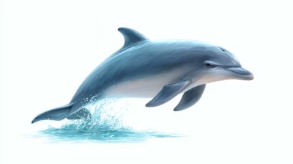 Dolphin Jumping Out of Water Illustration