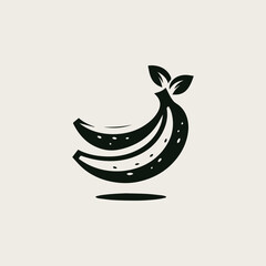 Obraz premium Minimalist banana fruit vector logo design with a clean, curved shape for a fresh and natural company brand