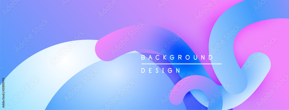 Fototapete Abstract fluid shapes blend purple, blue hues. Modern design features text background design. Smooth gradients create dynamic visual effect.