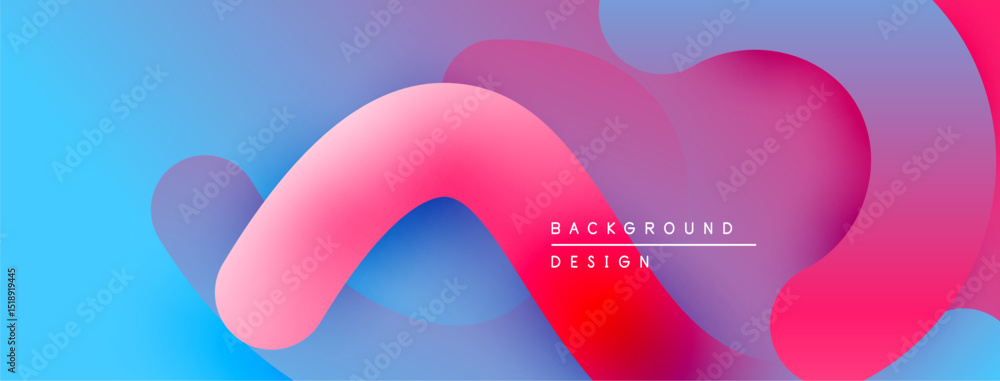Poster Abstract fluid shapes, vibrant colors blend. Modern design, smooth gradients create dynamic composition. Background suggests innovation, energy.