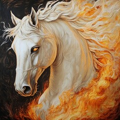 Majesty on Fire – White mane that blazes with strength and grace.

