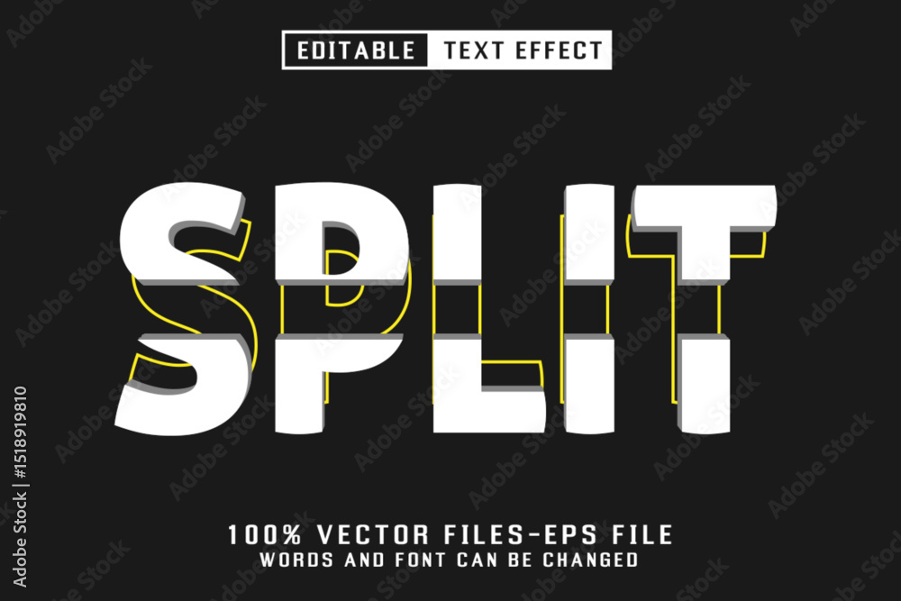 Poster split 3d text - editable text effect