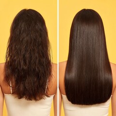 Before and after hair transformation