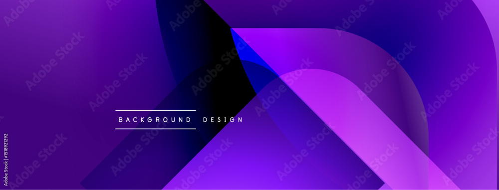 Fototapete Abstract purple gradients create dynamic layers. Modern design features text background design within composition. Smooth shapes overlap, forming fluid visual effect.