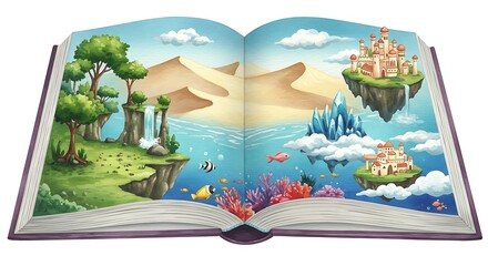 Open book fantasy illustration