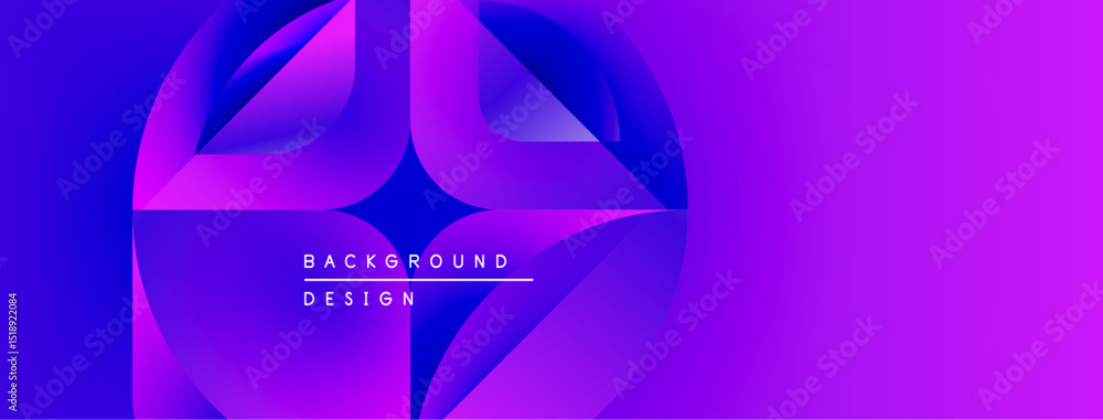 Poster Abstract fluid shapes, vibrant purple hues, modern design. Gradient blends create dynamic visual texture. Background element for projects.