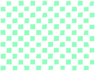 手描き背景　水彩　チェック　グリーン