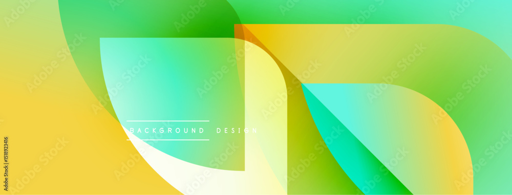 Poster abstract vibrant background. flowing shapes, yellow, green hues create dynamic visual effect. modern
