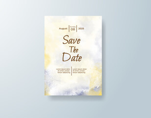 Wedding invitation with abstract watercolor background