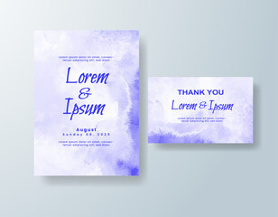 Wedding invitation with abstract watercolor background