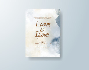 Wedding invitation with abstract watercolor background