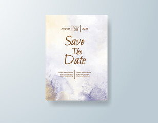 Wedding invitation with abstract watercolor background