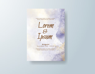 Wedding invitation with abstract watercolor background