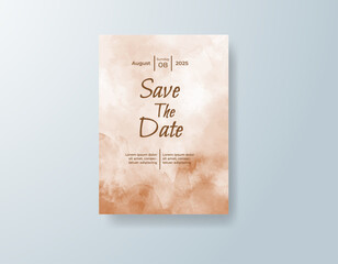 Wedding invitation with abstract watercolor background