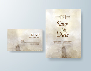 Wedding invitation with abstract watercolor background