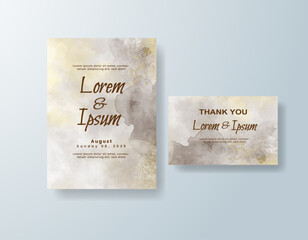 Wedding invitation with abstract watercolor background