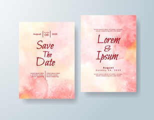 Wedding invitation with abstract watercolor background