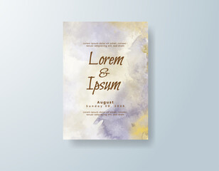 Wedding invitation with abstract watercolor background