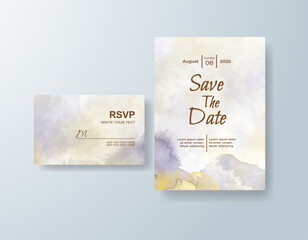 Wedding invitation with abstract watercolor background