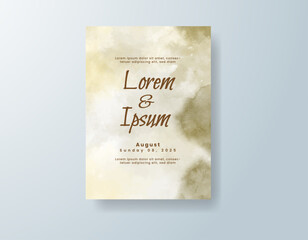 Wedding invitation with abstract watercolor background