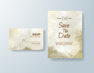 Wedding invitation with abstract watercolor background