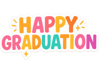 Cheerful color typography text happy graduation