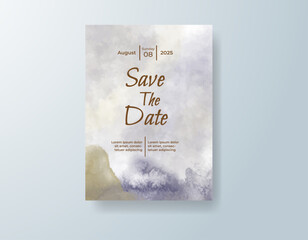 Wedding invitation with abstract watercolor background