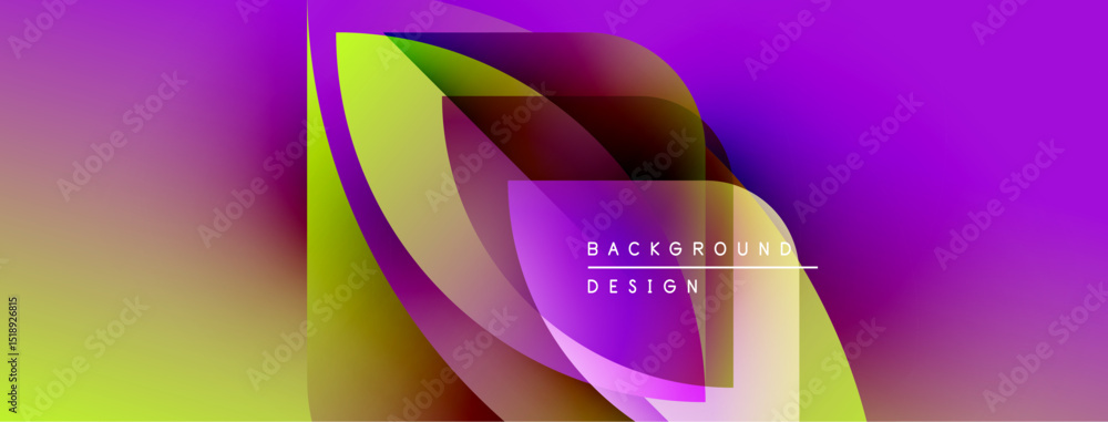 Poster abstract vibrant design. gradient colors blend, creating dynamic shapes. modern aesthetic, suitable 