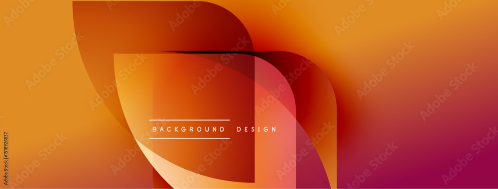 Aufkleber Abstract gradient background. Overlapping shapes create dynamic visual effect. Warm colors dominate composition, suggesting energy, movement.