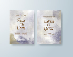 Wedding invitation with abstract watercolor background