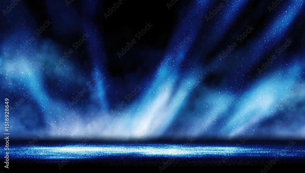 Aufkleber dark blue background with light beams emanating from a central point, creating a mystical and ethere