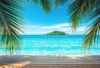 Tropical Paradise with a Serene Island View