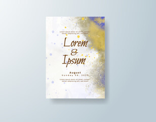 Wedding invitation with abstract watercolor background
