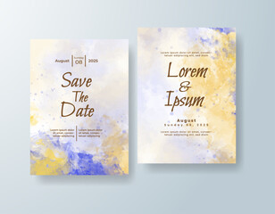 Wedding invitation with abstract watercolor background