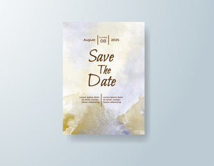 Wedding invitation with abstract watercolor background