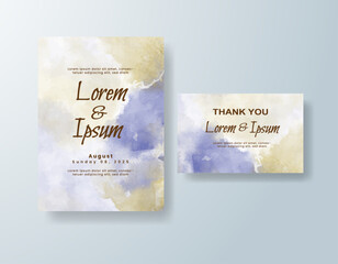 Wedding invitation with abstract watercolor background