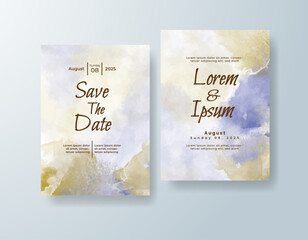 Wedding invitation with abstract watercolor background