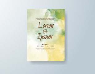 Wedding invitation with abstract watercolor background