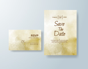 Wedding invitation with abstract watercolor background