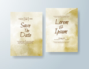 Wedding invitation with abstract watercolor background